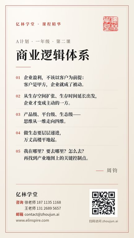 A计划 · 一年级 · 第二课 「商业逻辑体系」 海报