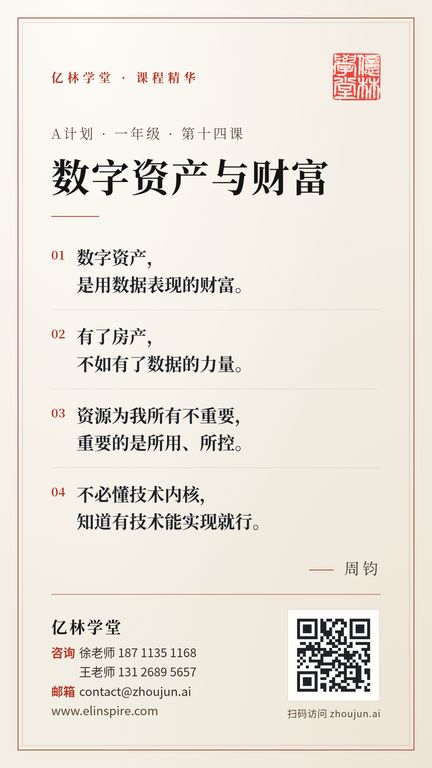 A计划 · 一年级 · 第十四课 「数字资产与财富」 海报