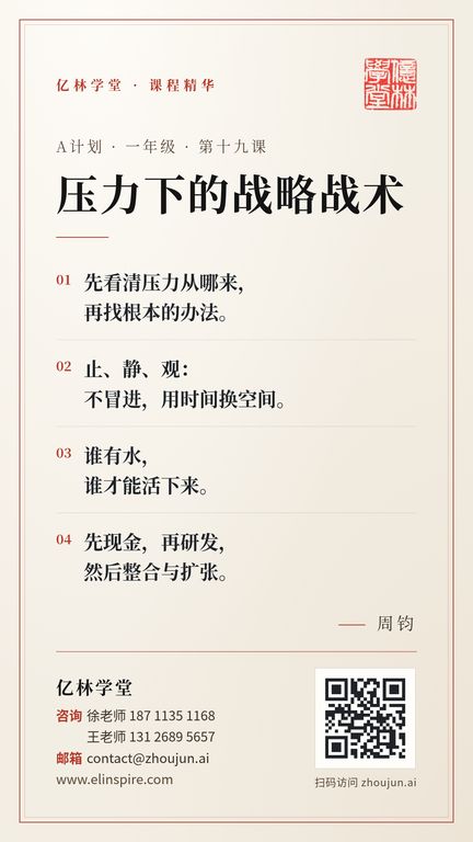 A计划 · 一年级 · 第十九课 「压力下的战略战术」 海报