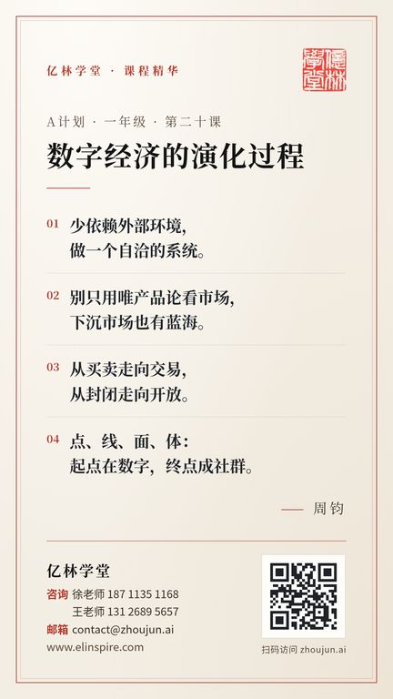 A计划 · 一年级 · 第二十课 「数字经济的演化过程」 海报