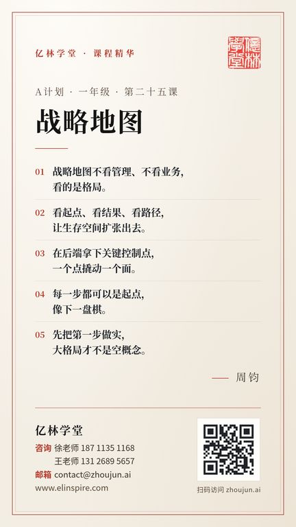 A计划 · 一年级 · 第二十五课 「战略地图」 海报