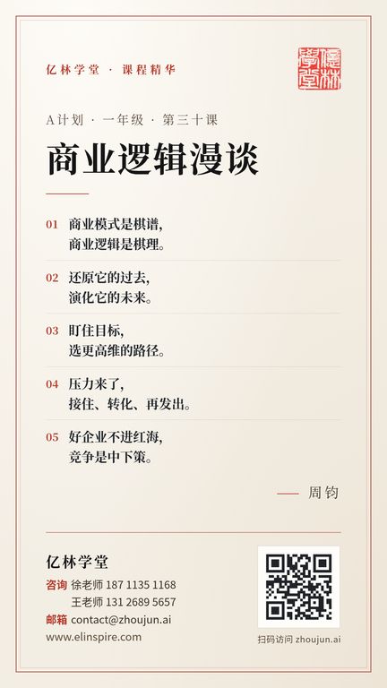 A计划 · 一年级 · 第三十课 「商业逻辑漫谈」 海报