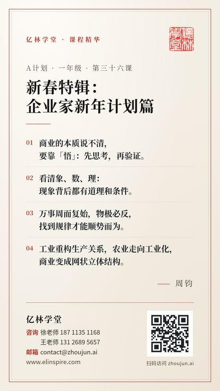 A计划 · 一年级 · 第三十六课 「新春特辑：企业家新年计划篇」 海报