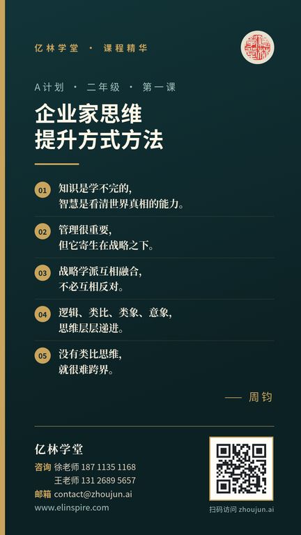 A计划 · 二年级 · 第一课 「企业家思维
提升方式方法」 海报